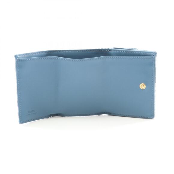 Fendi Baguette Zucca Tri fold Wallet Canvas Blue - Picture 3 of 6